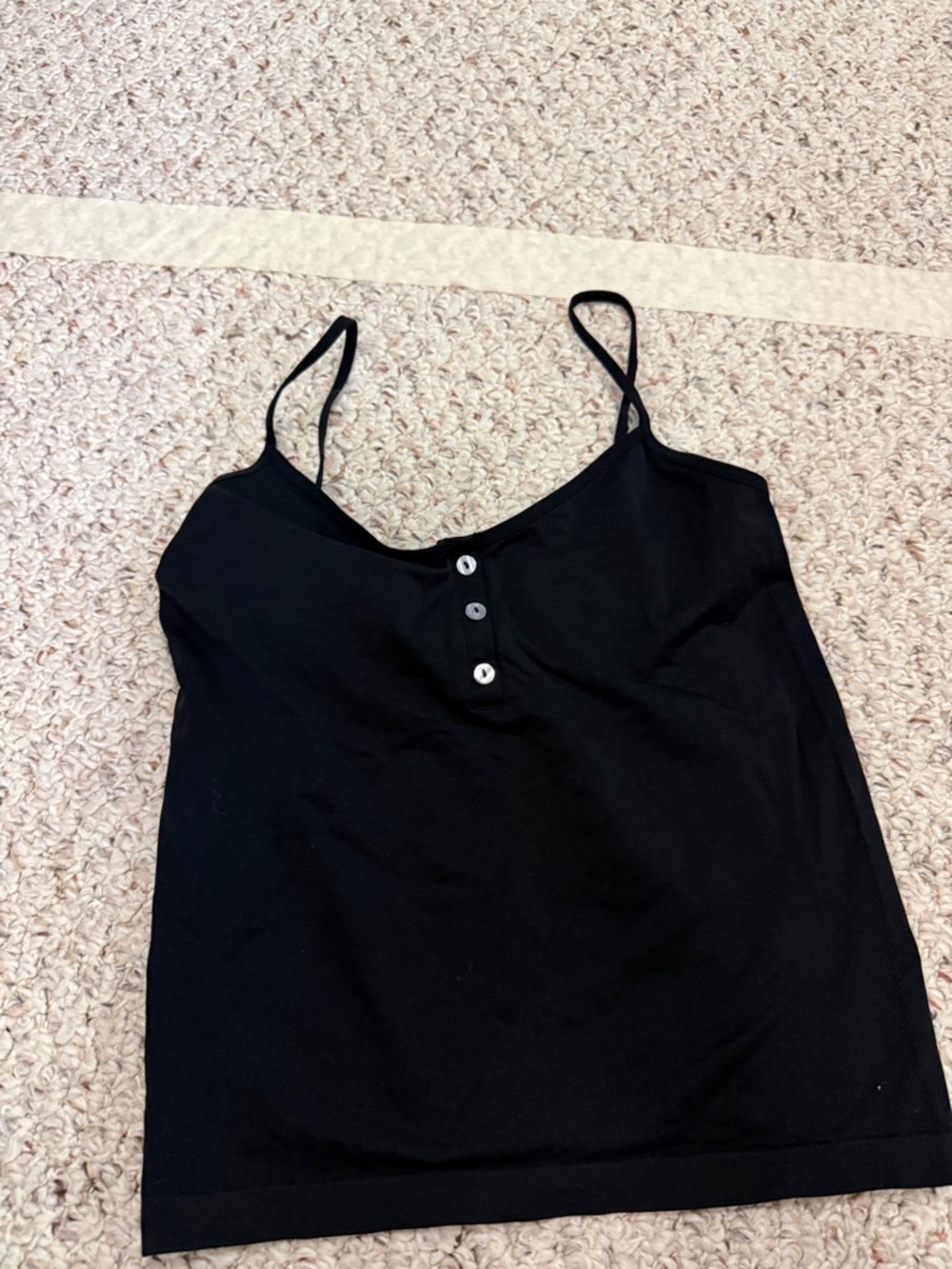 wild fable Black Spaghetti Strap Tank with Front Buttons